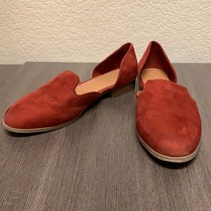 Red closed toe shoes